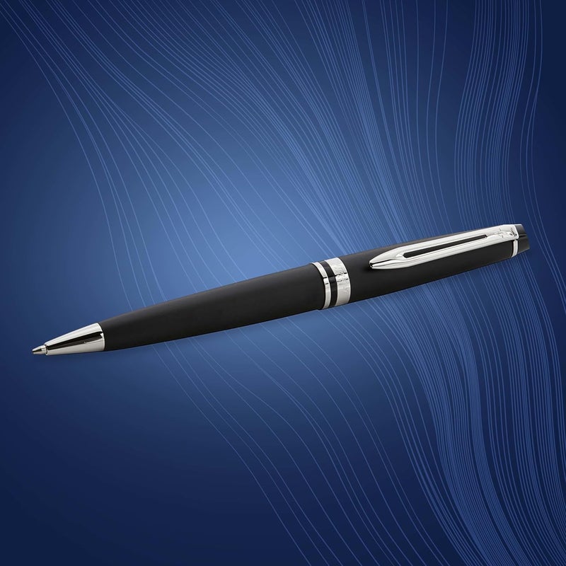 Waterman Expert Black Chrome Trim Ballpoint Pen 9089 Medium - Image 5